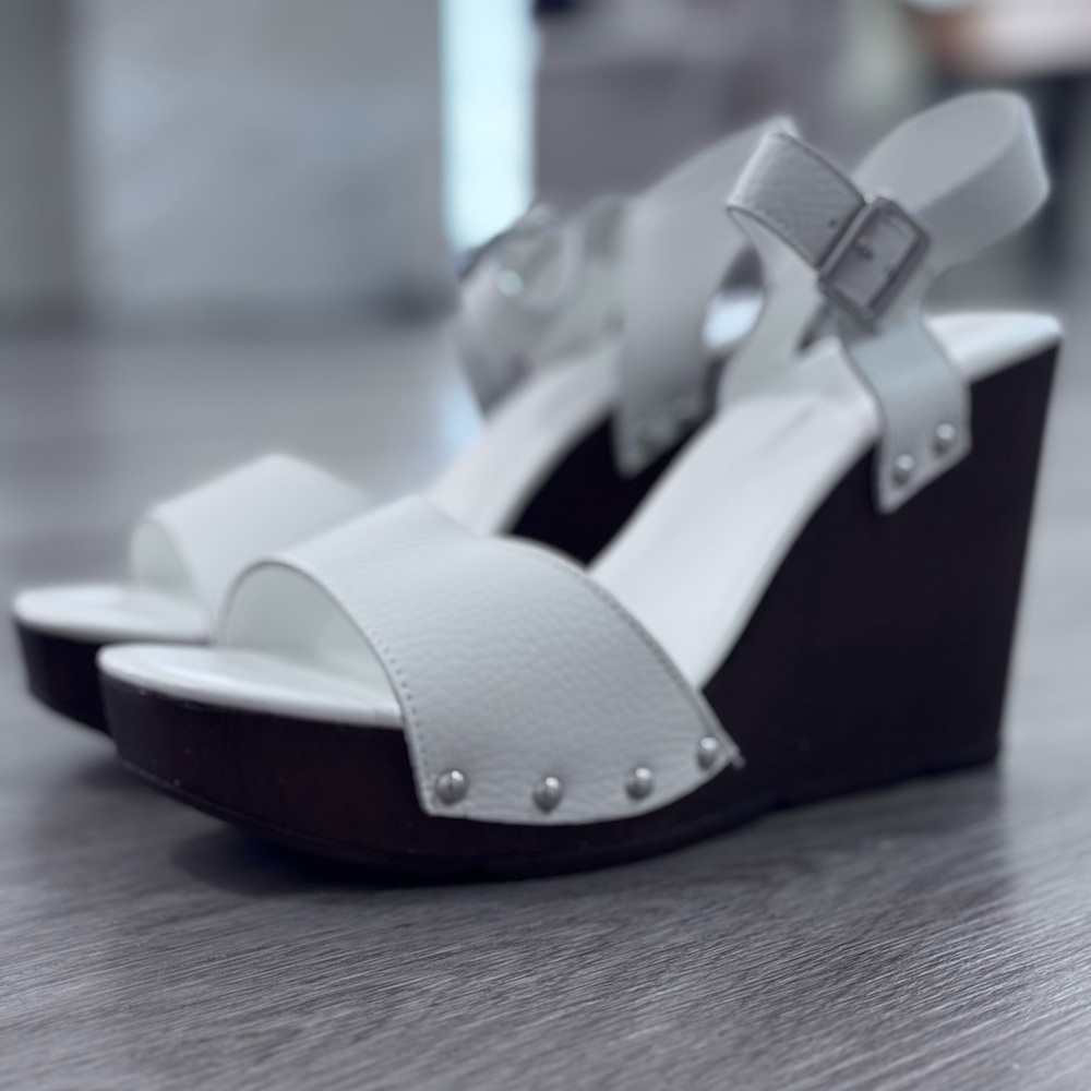 White Wedge Sandals